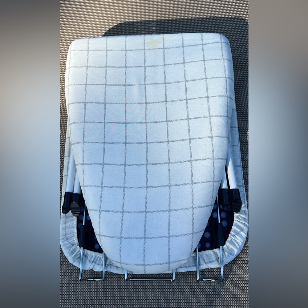 Portable Tabletop Ironing Board with cover in Light Gray Windowpane